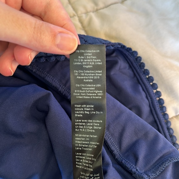 NWT City Chic Size 18 Blue Lace Wrap Dress with Bow - Picture 12 of 16